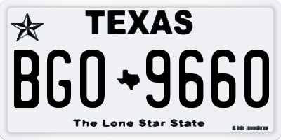 TX license plate BGO9660