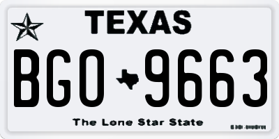 TX license plate BGO9663