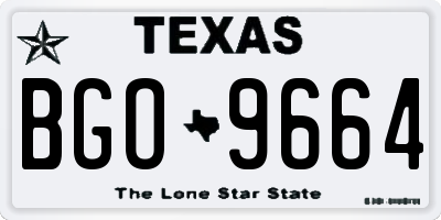 TX license plate BGO9664