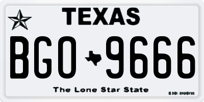 TX license plate BGO9666
