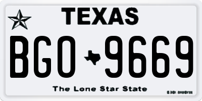 TX license plate BGO9669