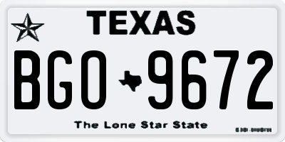 TX license plate BGO9672