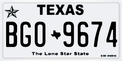TX license plate BGO9674