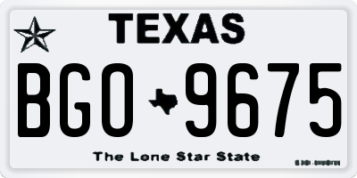 TX license plate BGO9675
