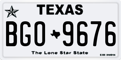 TX license plate BGO9676