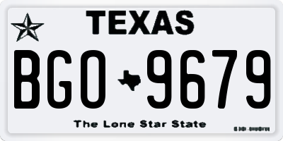 TX license plate BGO9679