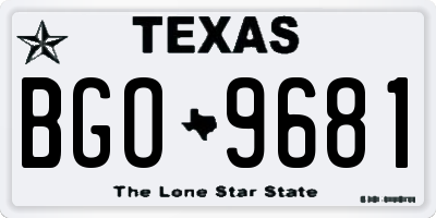 TX license plate BGO9681