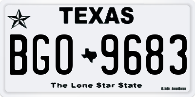 TX license plate BGO9683