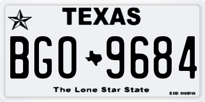 TX license plate BGO9684