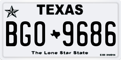 TX license plate BGO9686