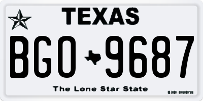 TX license plate BGO9687