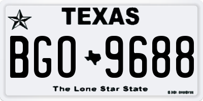 TX license plate BGO9688