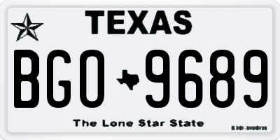 TX license plate BGO9689