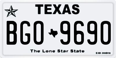 TX license plate BGO9690