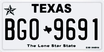 TX license plate BGO9691