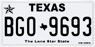 TX license plate BGO9693