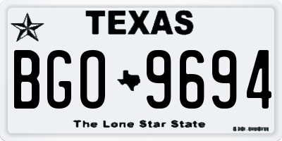 TX license plate BGO9694