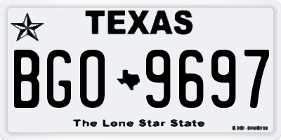 TX license plate BGO9697