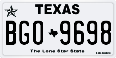 TX license plate BGO9698