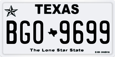 TX license plate BGO9699