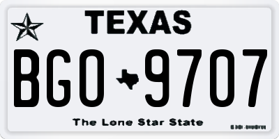 TX license plate BGO9707