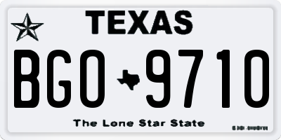 TX license plate BGO9710