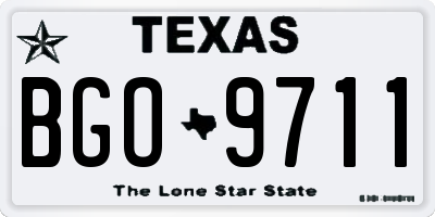 TX license plate BGO9711