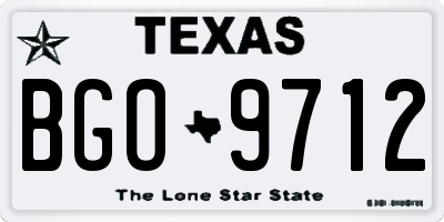 TX license plate BGO9712