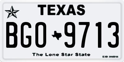 TX license plate BGO9713