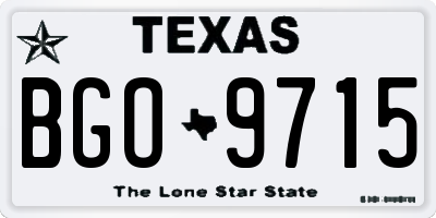 TX license plate BGO9715