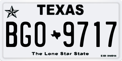 TX license plate BGO9717