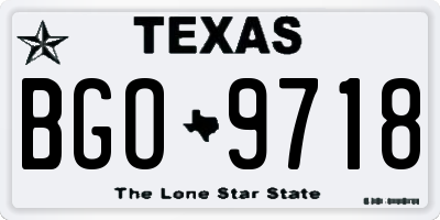 TX license plate BGO9718
