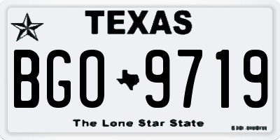 TX license plate BGO9719
