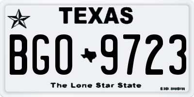 TX license plate BGO9723