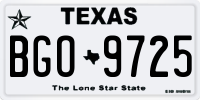 TX license plate BGO9725