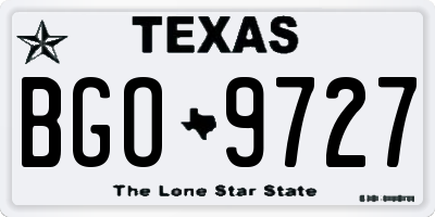 TX license plate BGO9727
