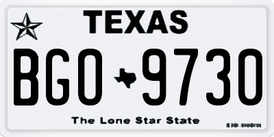 TX license plate BGO9730