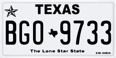 TX license plate BGO9733
