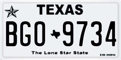 TX license plate BGO9734