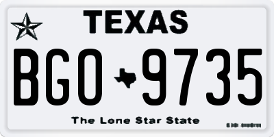 TX license plate BGO9735