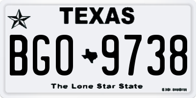 TX license plate BGO9738