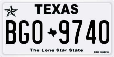 TX license plate BGO9740