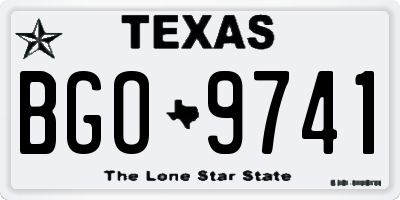 TX license plate BGO9741