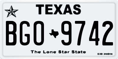 TX license plate BGO9742