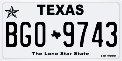 TX license plate BGO9743