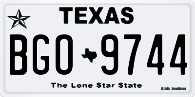 TX license plate BGO9744