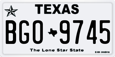 TX license plate BGO9745