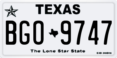 TX license plate BGO9747