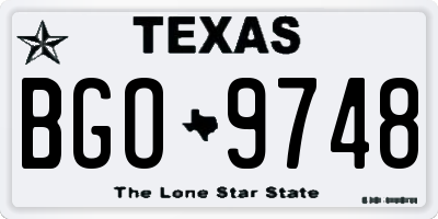 TX license plate BGO9748
