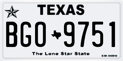 TX license plate BGO9751